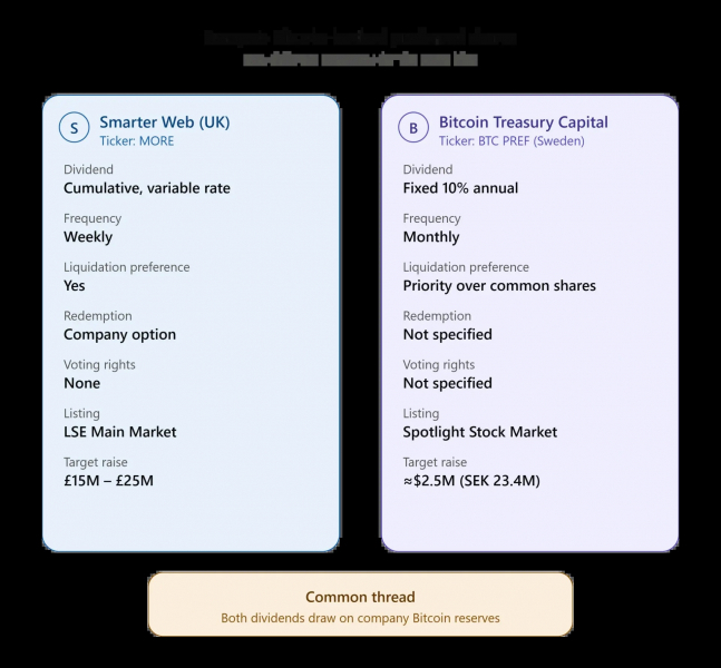 
			Компания Smarter Web станет первой в Великобритании компанией, работающей с биткоинами, которая выпустит привилегированные акции		